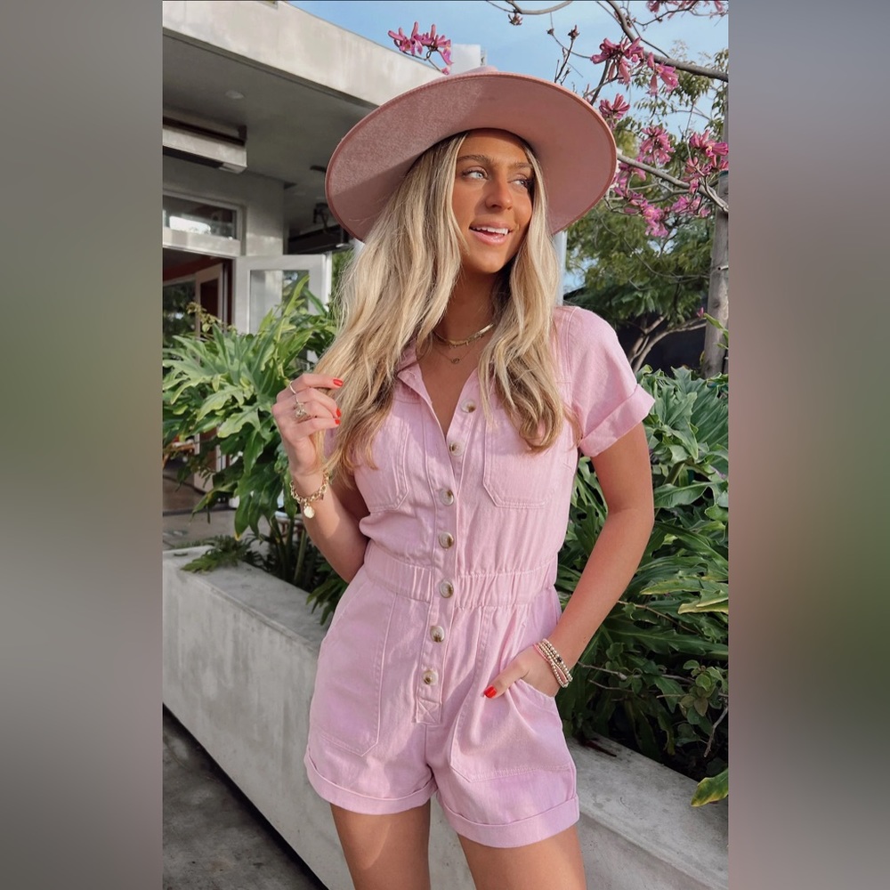 Show Me Your MuMu pink cannon romper in XXL